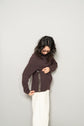 Made in ITARY HERMES YAK WOOL LEATHER TRIM HALF ZIP KNIT