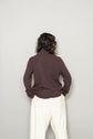 Made in ITARY HERMES YAK WOOL LEATHER TRIM HALF ZIP KNIT