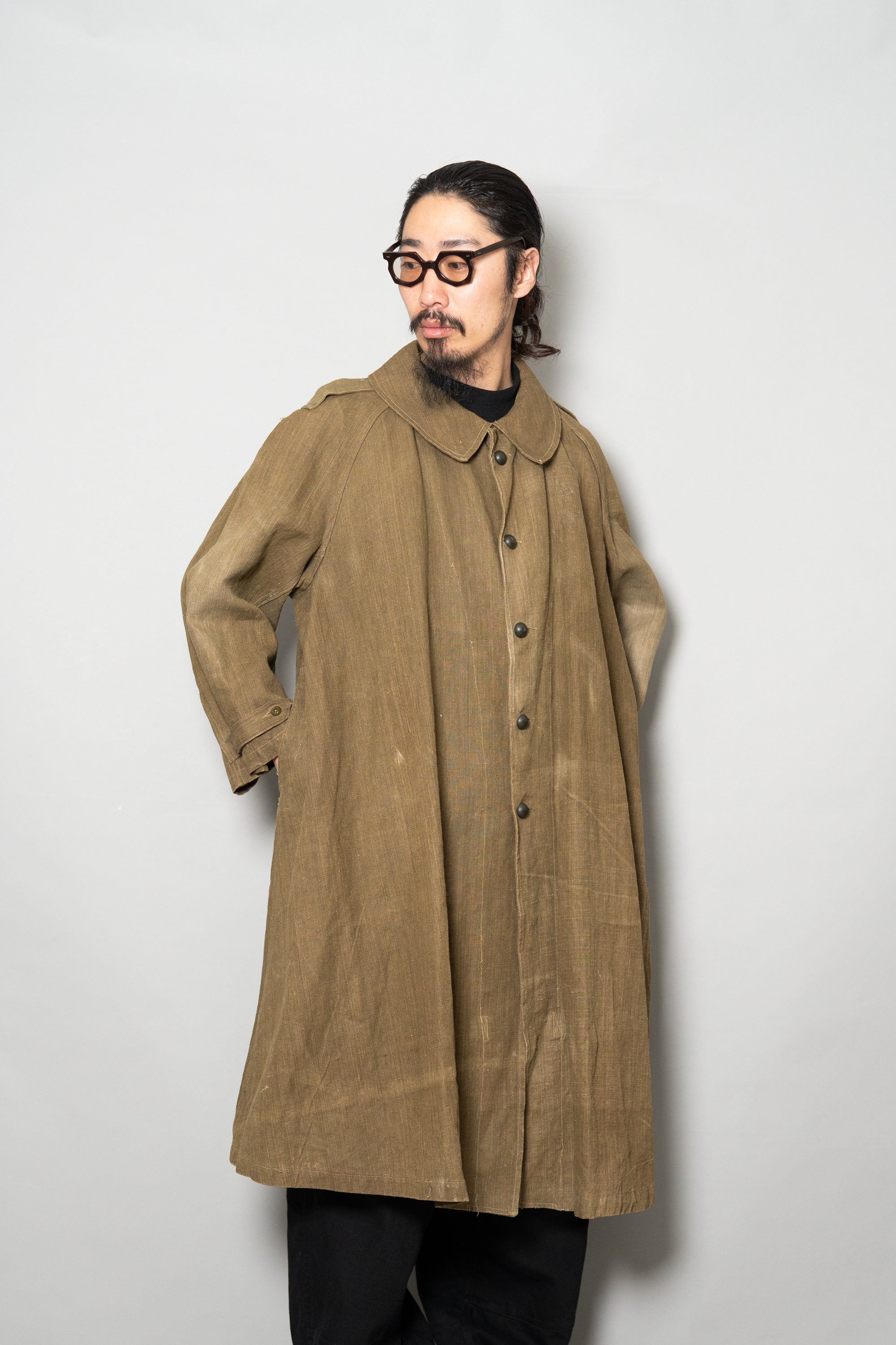 1940's FRENCH ARMY M-35 LINEN MOTORCYCLE COAT – Maison ma Manière