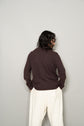 Made in ITARY HERMES YAK WOOL LEATHER TRIM HALF ZIP KNIT