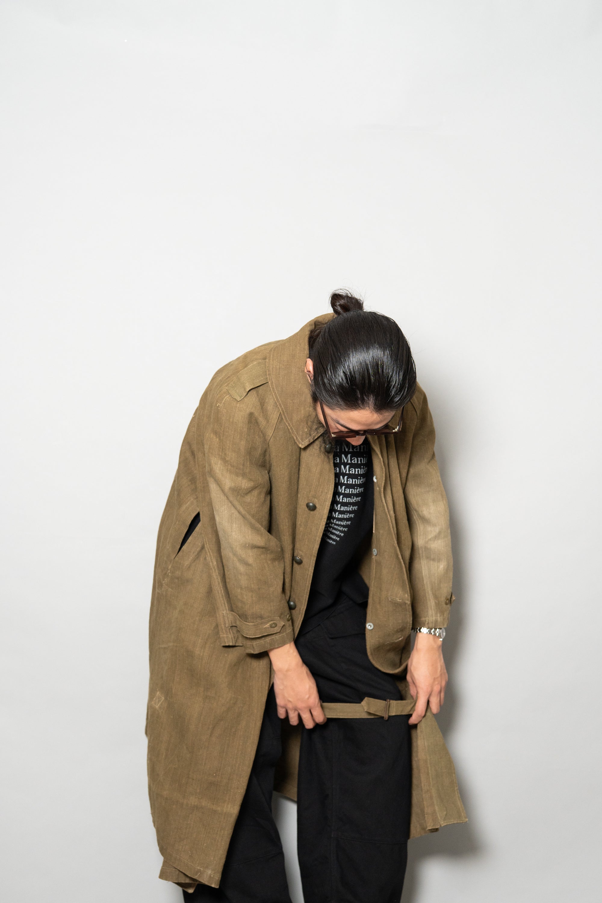 1940's FRENCH ARMY M-35 LINEN MOTORCYCLE COAT – Maison ma Manière