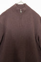 Made in ITARY HERMES YAK WOOL LEATHER TRIM HALF ZIP KNIT