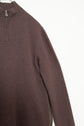 Made in ITARY HERMES YAK WOOL LEATHER TRIM HALF ZIP KNIT