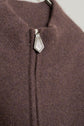 Made in ITARY HERMES YAK WOOL LEATHER TRIM HALF ZIP KNIT