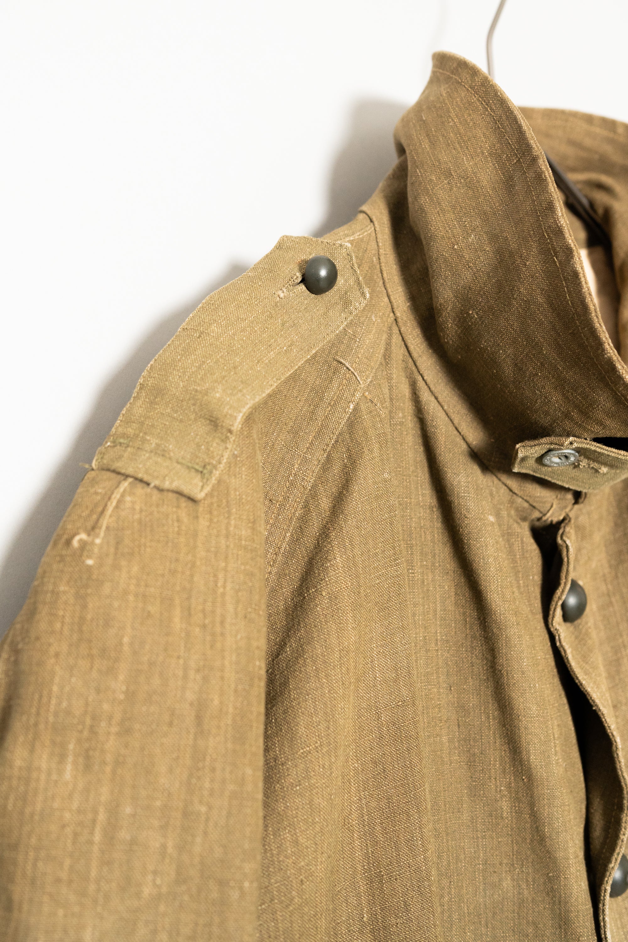 1940's FRENCH ARMY M-35 LINEN MOTORCYCLE COAT – Maison ma Manière