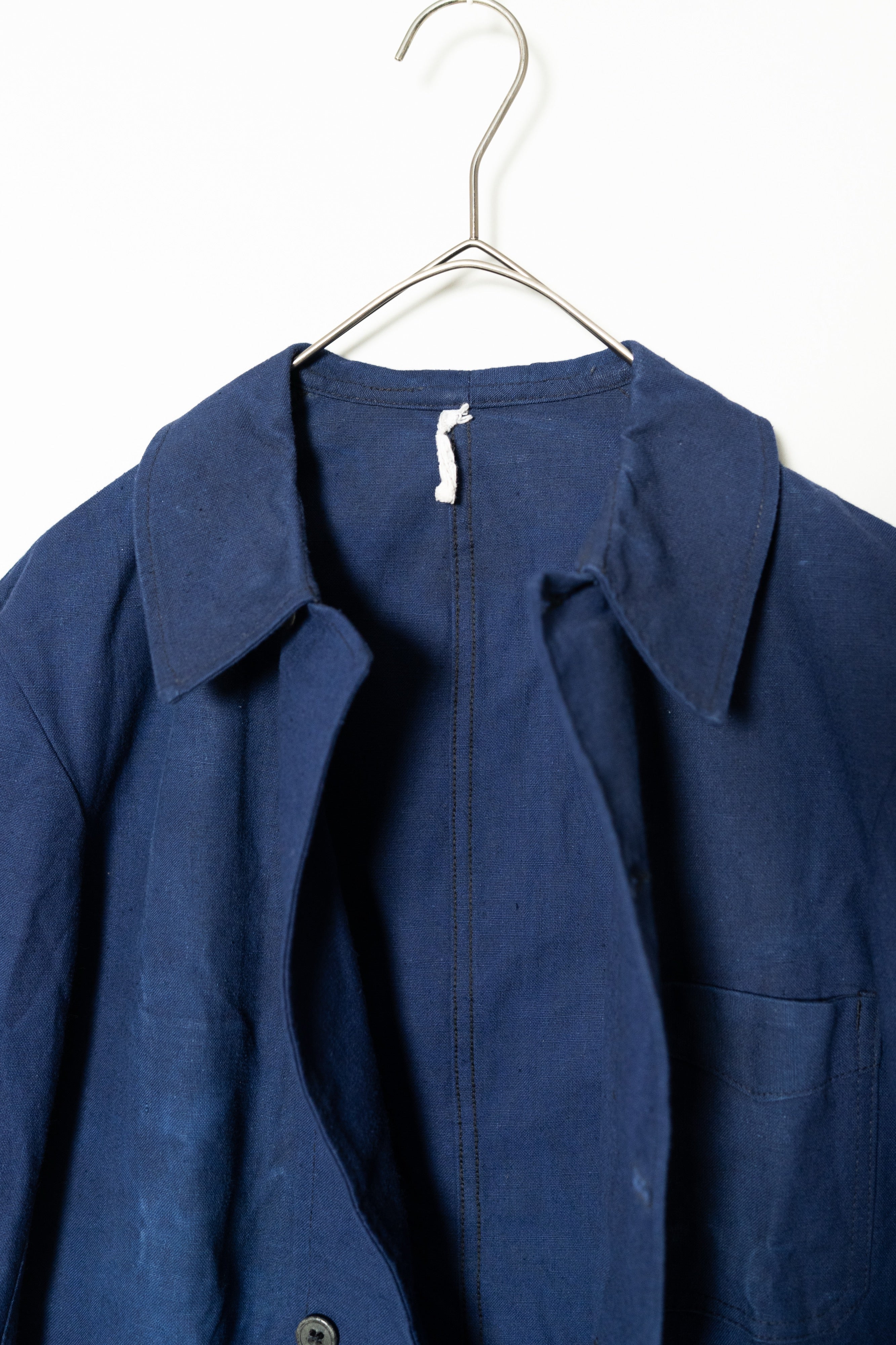 1940S FRENCH VINTAGE INDHIGO METIS DOUBLE BREASTED JACKET 