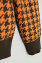 Made in ITARY HERMES WOOL CASHMERE HOUNDSTOOTH PATTERN KNIT