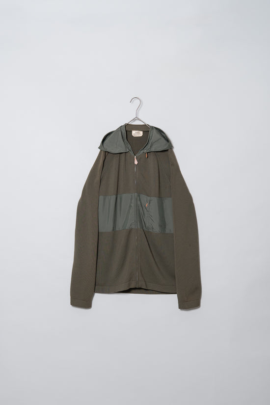 HERMES Detachable Hooded Wool Nylon Knit Blouson
