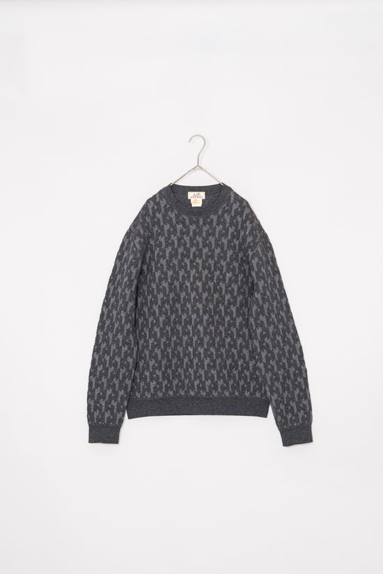 Made in ITARY HERMES Wool Cashmere H Logo Knit