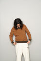 Made in ITARY HERMES WOOL CASHMERE HOUNDSTOOTH PATTERN KNIT