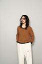 Made in ITARY HERMES WOOL CASHMERE HOUNDSTOOTH PATTERN KNIT