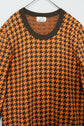 Made in ITARY HERMES WOOL CASHMERE HOUNDSTOOTH PATTERN KNIT