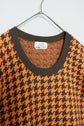Made in ITARY HERMES WOOL CASHMERE HOUNDSTOOTH PATTERN KNIT