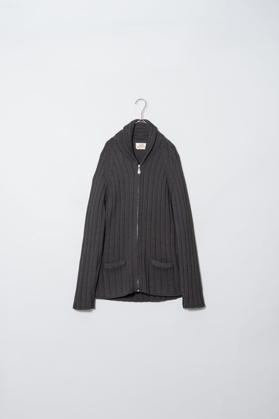 HERMES Shawl Collar Wool Drivers Knit