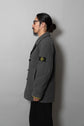 97AW STONE ISLAND Wool Double Breasted Coat With Quilted Liner