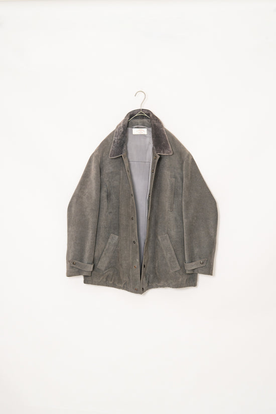 Armani Jeans  Grey Wool suede Collar Long Jacket