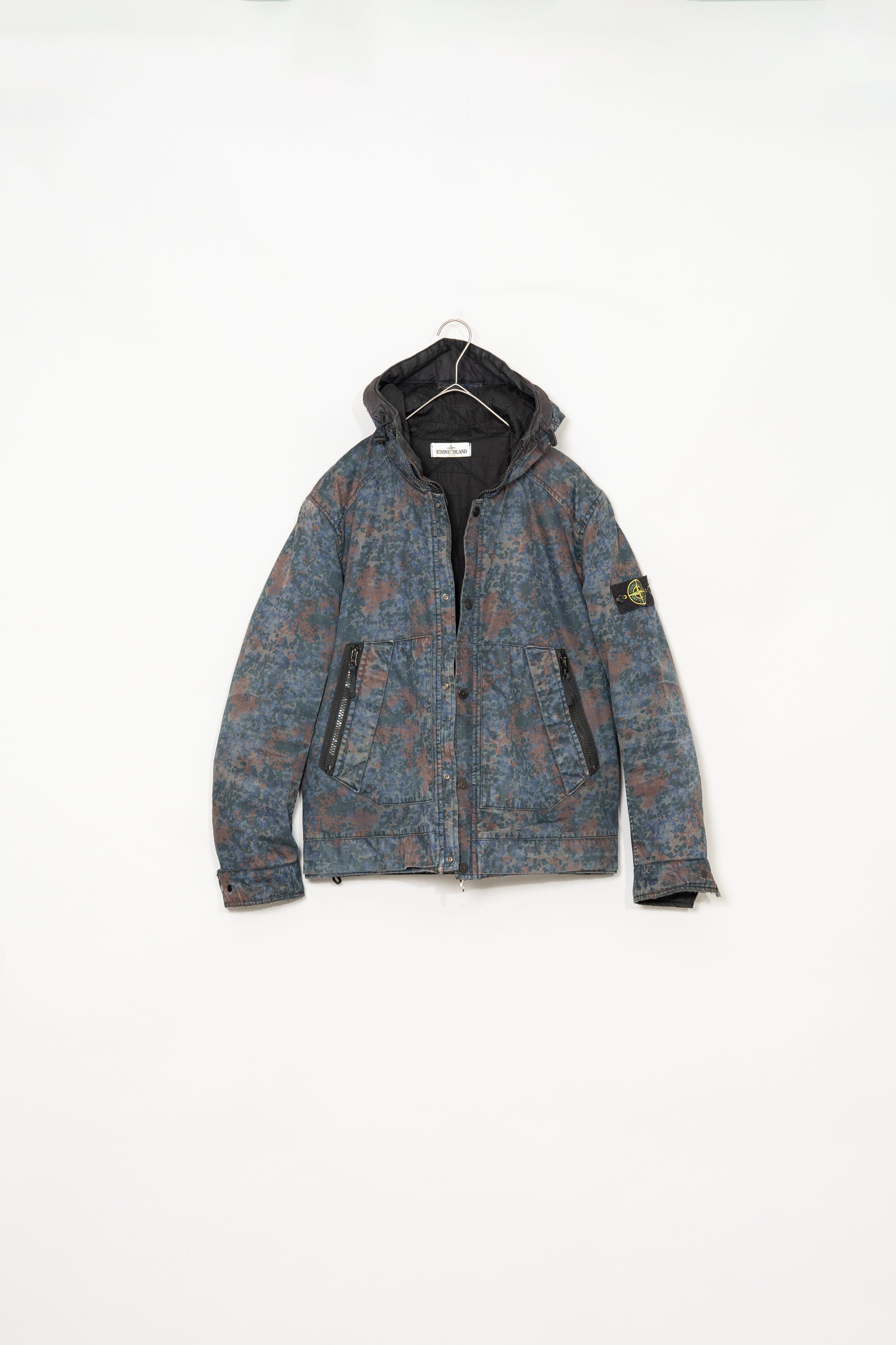 Stone Island 2013AW Raso Gommato Camo Print Overdyed Hooded Padded