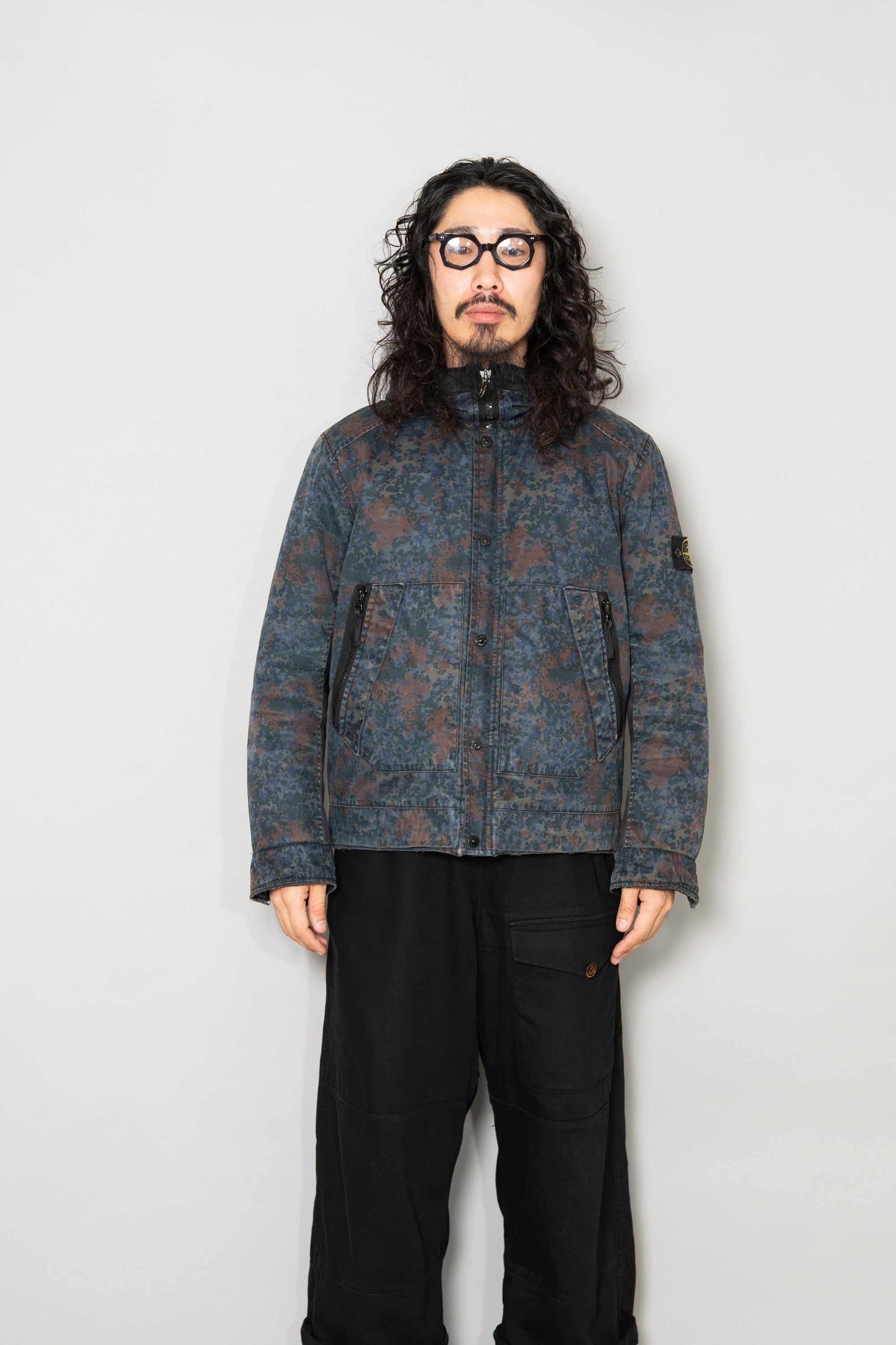 Stone Island 2013AW Raso Gommato Camo Print Overdyed Hooded Padded