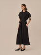 AKIRANAKA Selina back cape dress BK