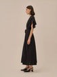 AKIRANAKA Selina back cape dress BK