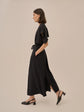 AKIRANAKA Selina back cape dress BK
