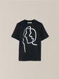 AKIRANAKA Line portrait T-shirt BK