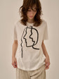 AKIRANAKA Line portrait T-shirt WH