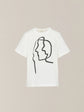 AKIRANAKA Line portrait T-shirt WH