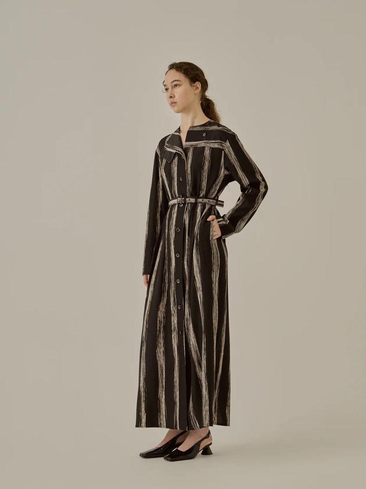 AKIRANAKA Stitch stripe dress BK – Maison ma Manière