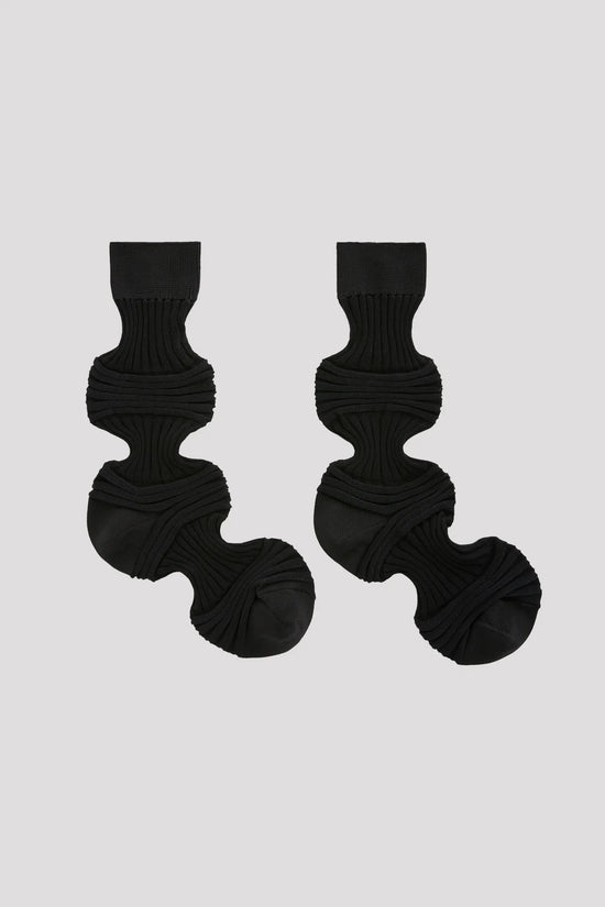 CFCL GARTER RIB SOCKS BLACK/3