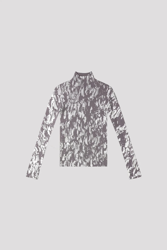 SOFT PORTRAIT FOIL HIGHNECK LONG SLEEVE TOP