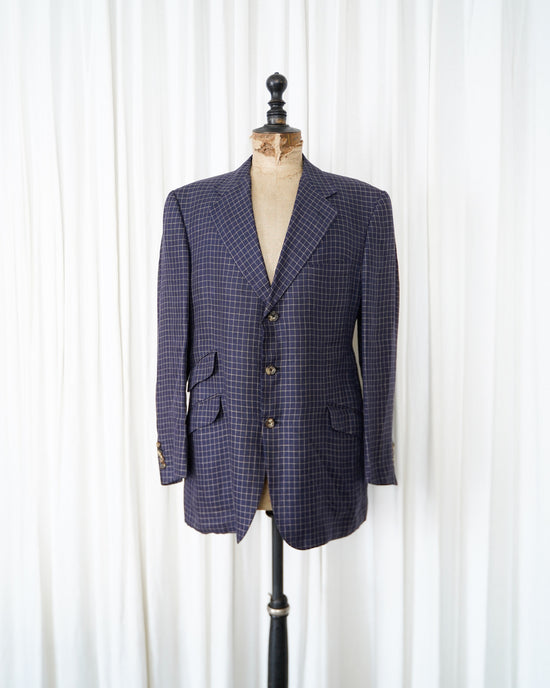 Made in ITALT Yves Saint Laurent Linen Check Shirt Jacket