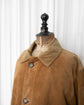 80s Burberrys Leather Car Coat with Corduroy Collar & Wool Nova Check Lining Made in SPAIN