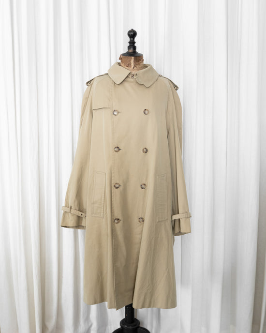 80s BALLANTYNE "LONDRA/B" Cotton Gabardine Double Breasted Trench Coat Made in ITARY