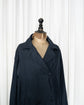 80s PRADA "Light Blue Tag" Double Breasted Tessuto Nylon Short Coat "Design by Miuccia Prada"