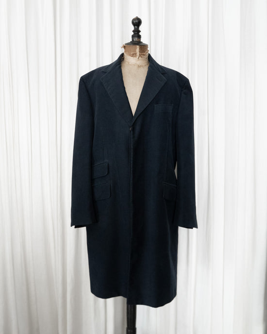 1990s Loro Piana Peached Moleskin Single Chesterfield Coat Made in ITARY