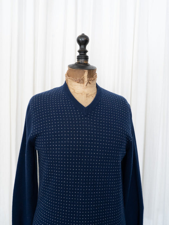 2000s MADE IN ITARY BALLANTYNE Pure Cashmere Vneck Birdseye Knit Size 46