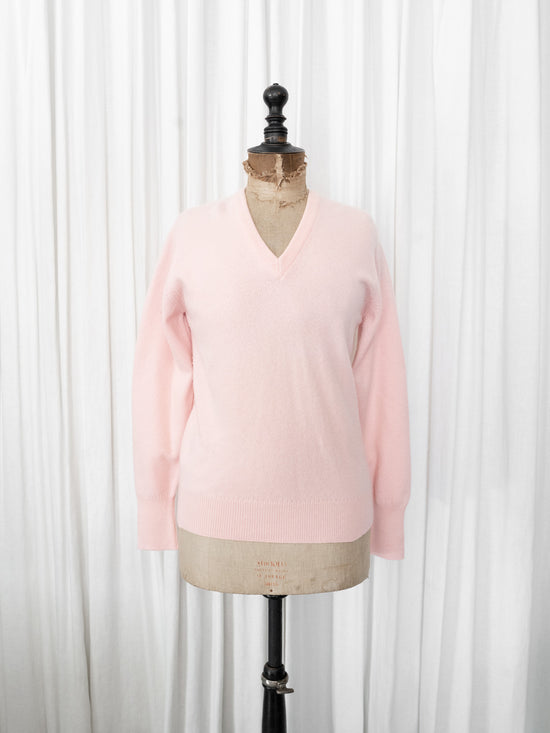 1980s MADE IN SCOTLAND BALLANTYNE Pure Cashmere Vneck Knit Size 40