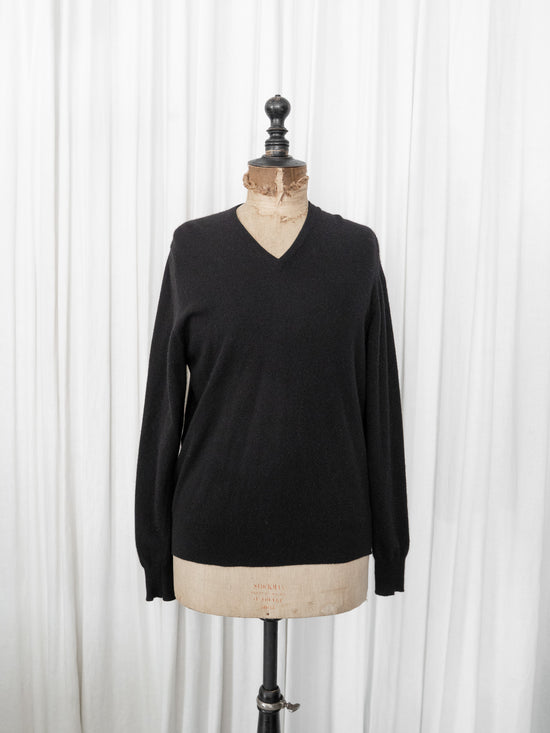 1990s MADE IN SCOTLAND BALLANTYNE Pure Cashmere Vneck Knit Size 42