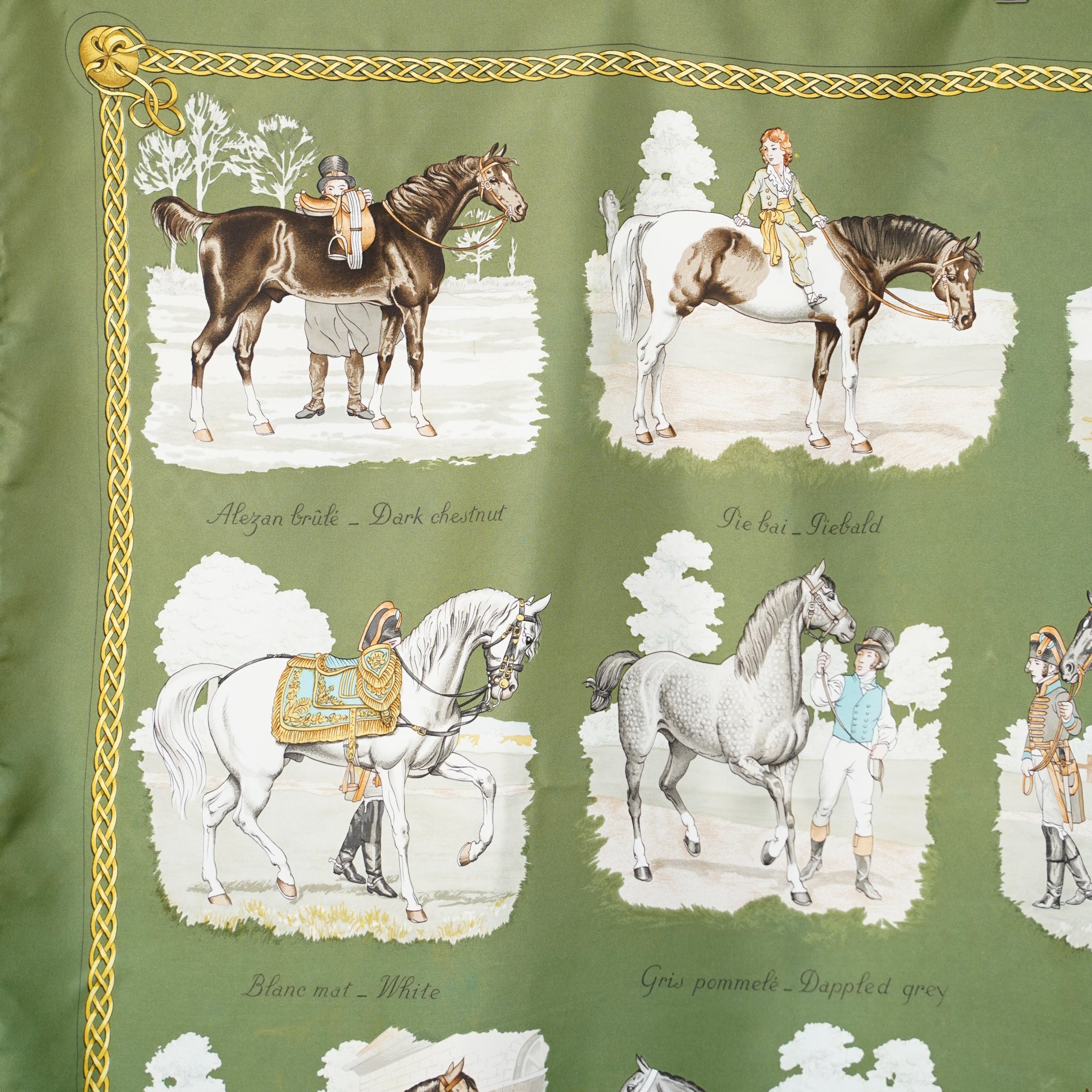 HERMES エルメス カレ90 スカーフ LES ROBES 馬の毛色