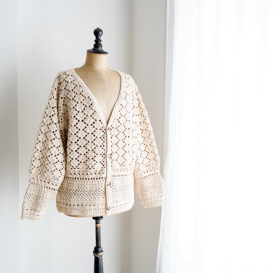 Crochet Cotton Cardigan "Solid" B