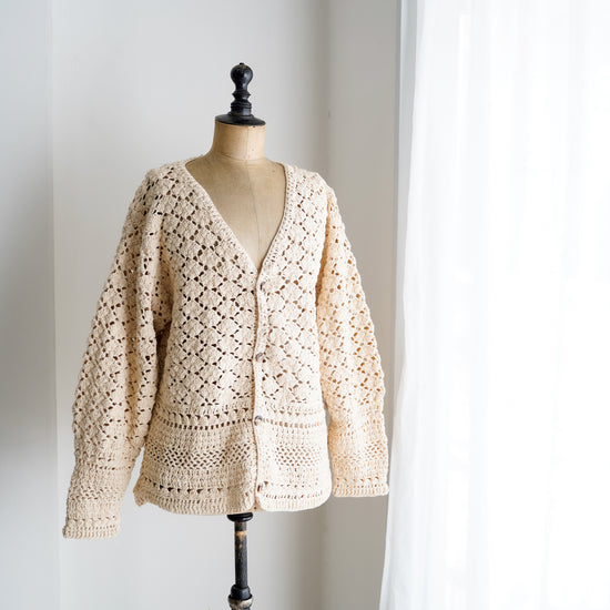 Crochet Cotton Cardigan "Solid" C