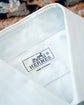 Made in France HERMES Serie Button L.Blue stripe shirt