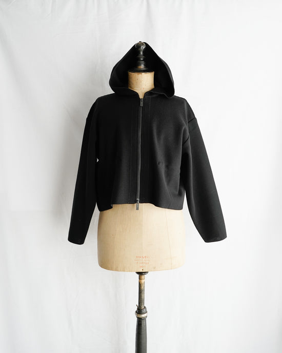 TW MILAN RIB CROPPED HOODIE JACKET