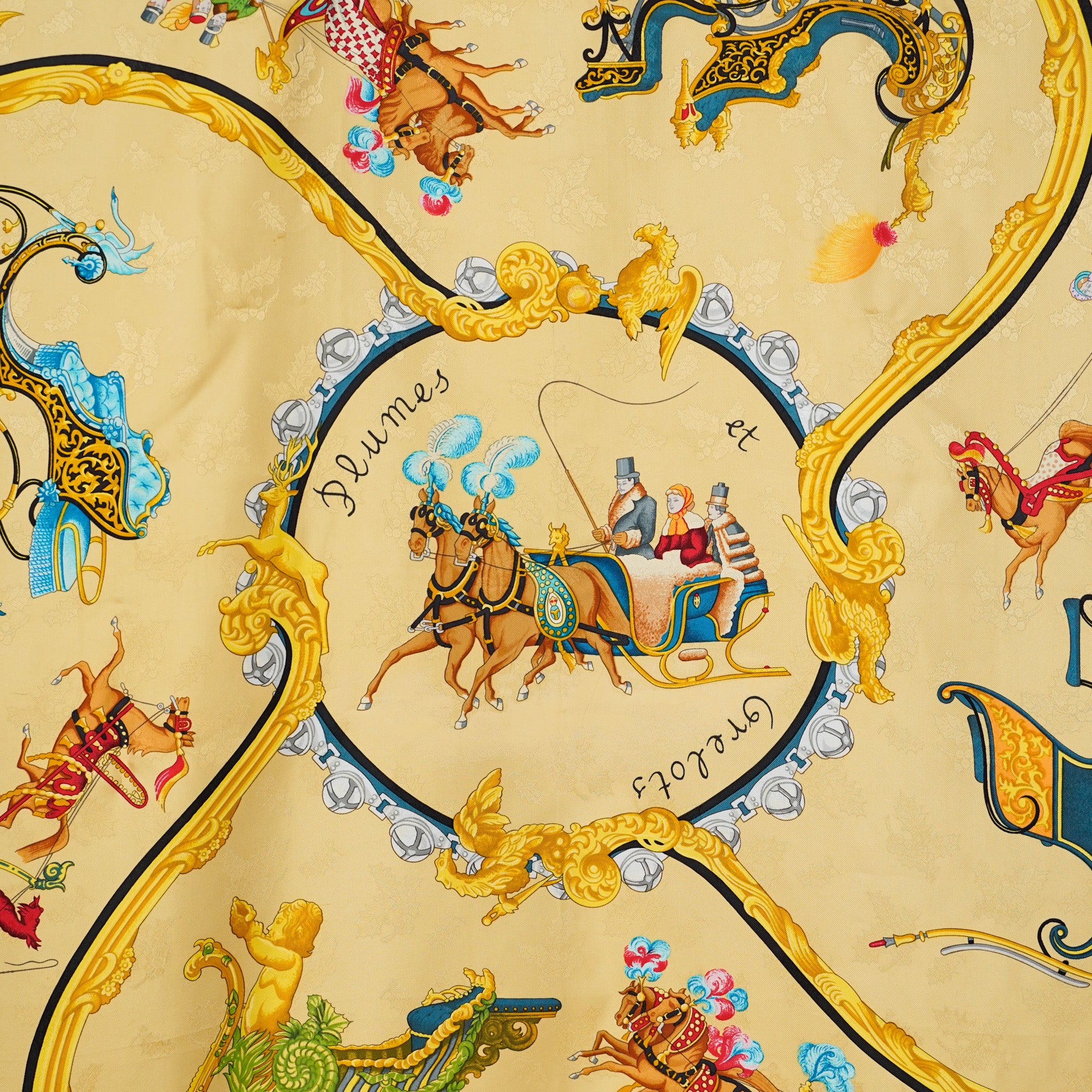 HERMES カレ90”plumes et grelots