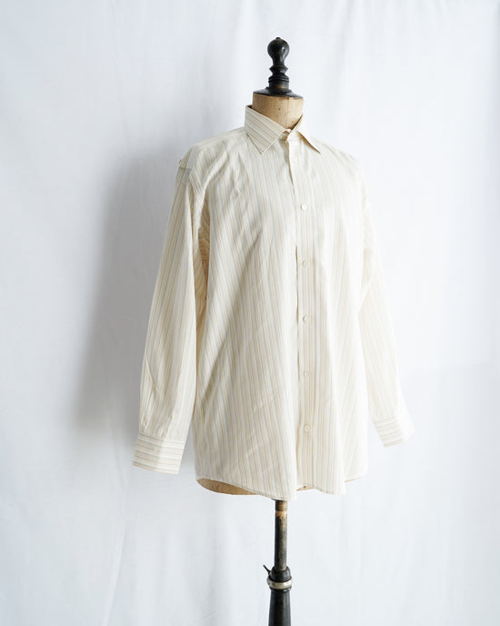 HERMES Made in France Serie button Yellow stripe shirt