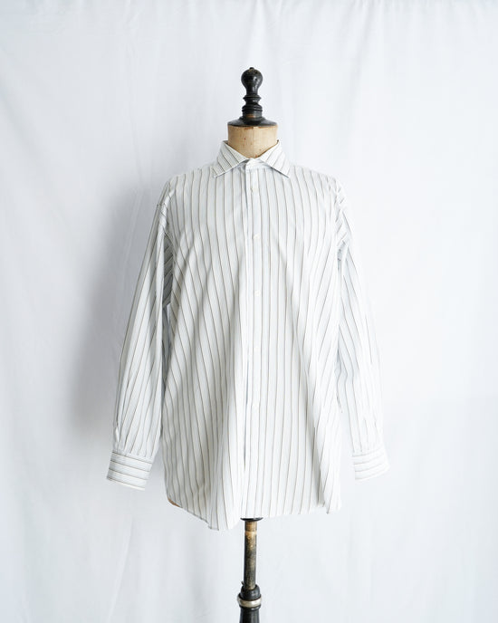 HERMES Made in France Serie button Mulch stripe shirt