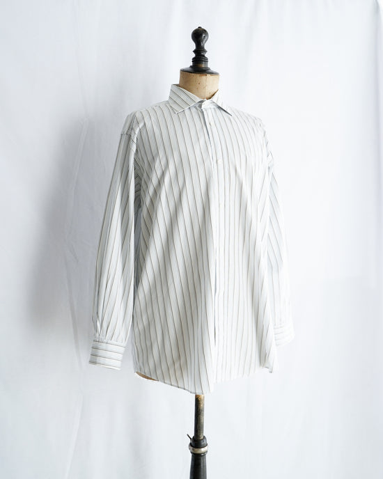 HERMES Made in France Serie button Mulch stripe shirt