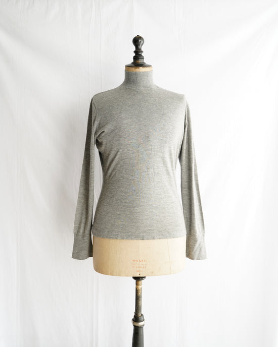 HERMES Made in ITARY Cashmere mock neck knit with serie button