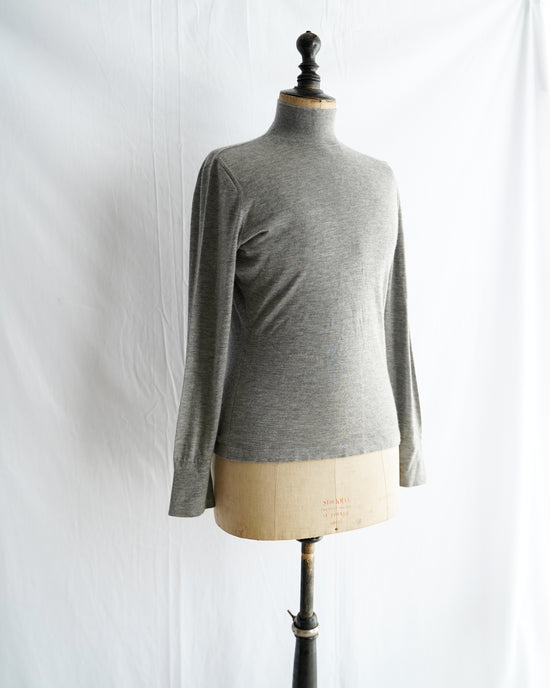 HERMES Made in ITARY Cashmere mock neck knit with serie button